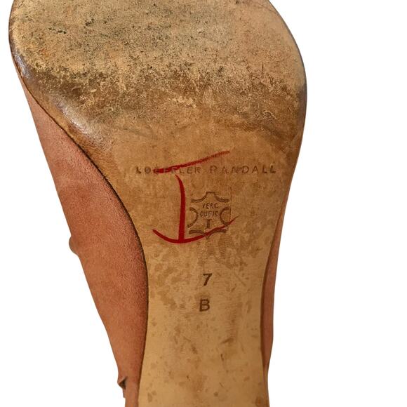 Loeffler Randall Langley Dusty Rose Kid Suede Leather Ruffle Mule Heels - Picture 6 of 10